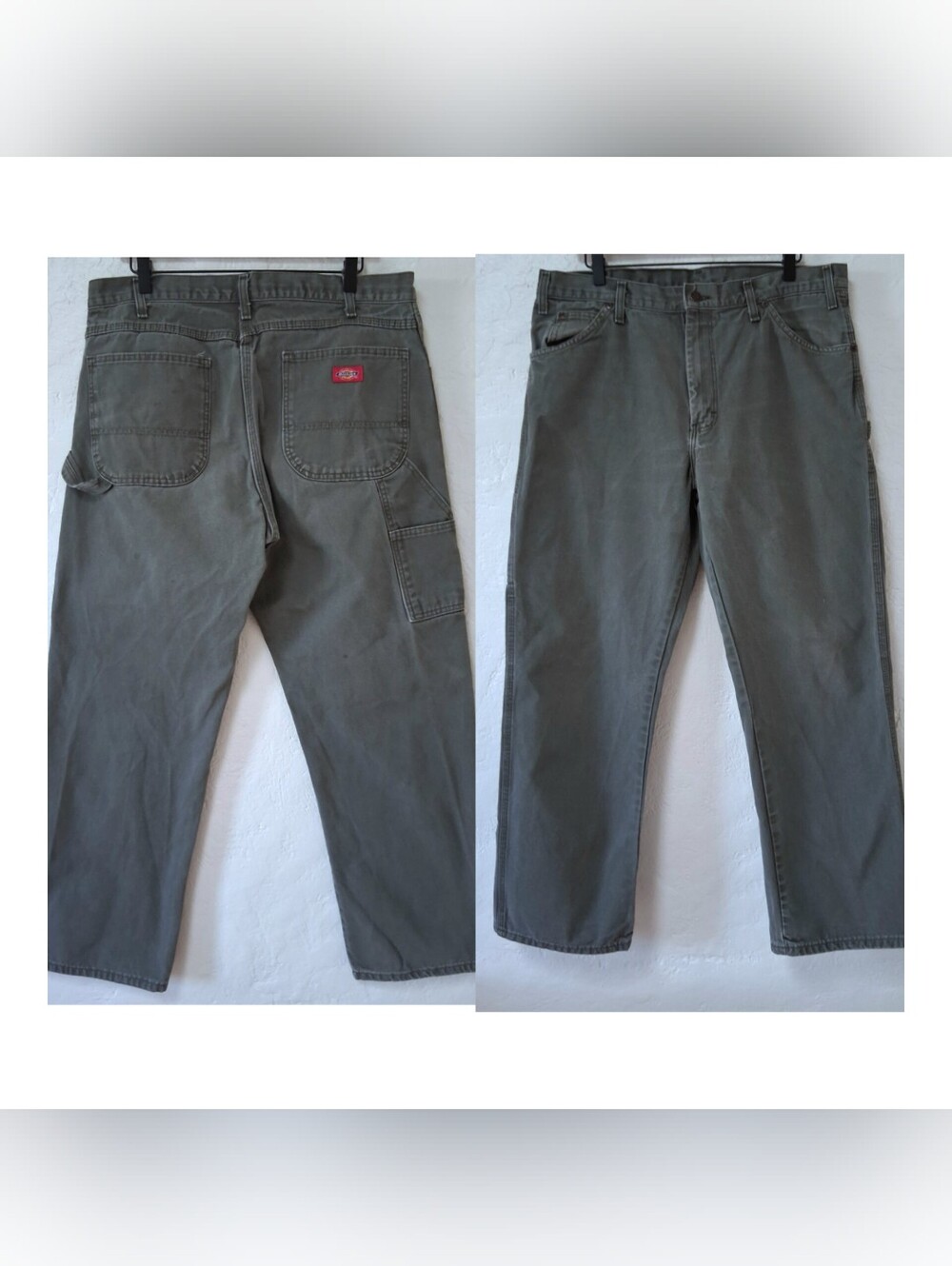 Vintage Dickies Green Carpenter Pants Distressed Gorpcore Skater 34 Waist